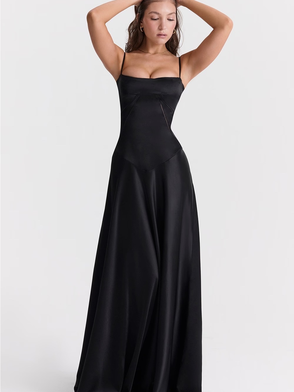 House of CB Anabella Black Lace Up Maxi Dress - Picture 2 of 8